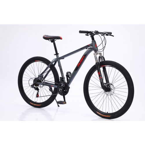 Bicicletă mountainbike cu furcă telescopică RUSH 26" gri/roșu B126-GR