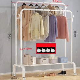   BeComfort CR008-125 Suport mobil pentru haine și pantofi 154 x 58 x 130 cm, ALB