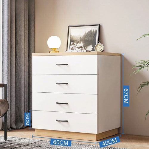 Comodă pentru dormitor, living, cu 4 sertare, 60 x 40 x 67 cm, alb F4-White