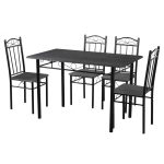Set masa cu 4 scaune 120x67x75 cm, negru FUR-101-17BL