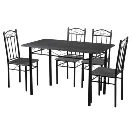 Set masa cu 4 scaune 120x67x75 cm, negru FUR-101-17BL