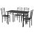 Set masa cu 4 scaune 120x67x75 cm, negru FUR-101-17BL