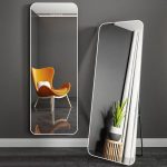 Oglindă fixă 150 x 40 cm, negru BeComfort FUR-1625-White