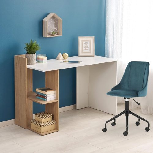 Birou cu rafturi 120x52x87,5cm alb FUR1231-1