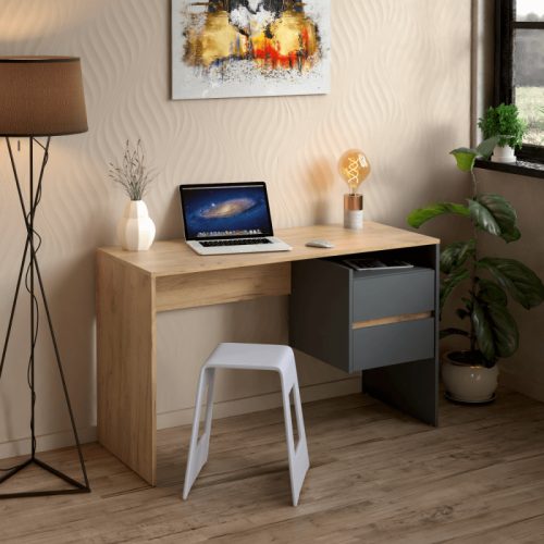 Birou cu sertare 125x51x75 cm maro gri FUR1872-2