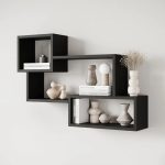 Raft de perete 87x18x54cm negru FUR1961-3