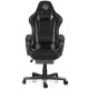Scaun de gaming, Guru Master GM1-G-L, elegant, rotativ, inaltime ajustabila, cu suport picioare, negru/gri