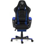 Guru Master GM2-B-L, scaun de gaming,  elegant, ergonomic, rotativ, cu suport picioare, negru/albastru