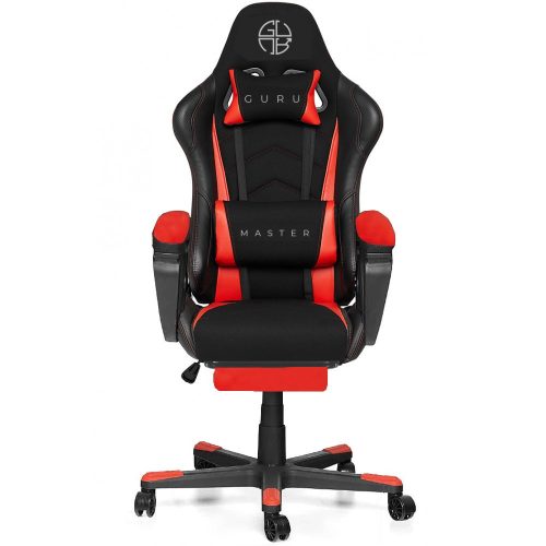 Guru Master GM2-R-L, scaun de gaming,  elegant, ergonomic, rotativ, cu suport picioare, negru/verde