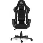 Guru Master GM2-W-L, scaun de gaming,  elegant, ergonomic, rotativ, cu suport picioare, negru/alb