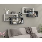 Raft de perete 104x22x45cm alb negru GR-01