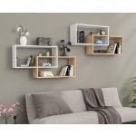 Raft de perete 104x22x45cm alb maro GR-03