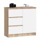 Comodă cu sertare mobilier dormitor living 80x35x77 cm maro alb GW-02