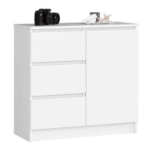 Comodă cu sertare mobilier dormitor living 80x35x77 cm alb GW-03