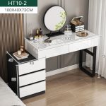 Masa de toaleta, HT10-2, 100 x 40 x 73 cm, cu 5 sertare, alb
