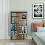 Raft de cărți 72x25x124cm gri KH14-2