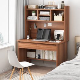   Masa de birou cu rafturi si sertare, OT-610-Brown, 143 x 80 x 40, maro