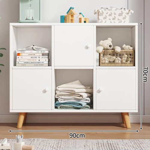 Comodă dormitor, living mobilier cu 3 uși, PZ02, 90 x 24 x 70 cm, alb 