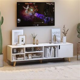   Dulap TV, depozitare multifuncțional, RT05, 120 x 30 x 38 cm, alb 