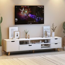   Dulap TV, depozitare multifuncțional, RT06, 140 x 30 x 40 cm, alb 